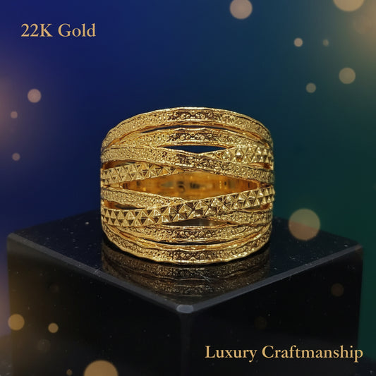 22K / 916 Gold Significant Ring with full Round Design - Best Gold Shop 22k gold 22k gold ring 916 gold Rings
