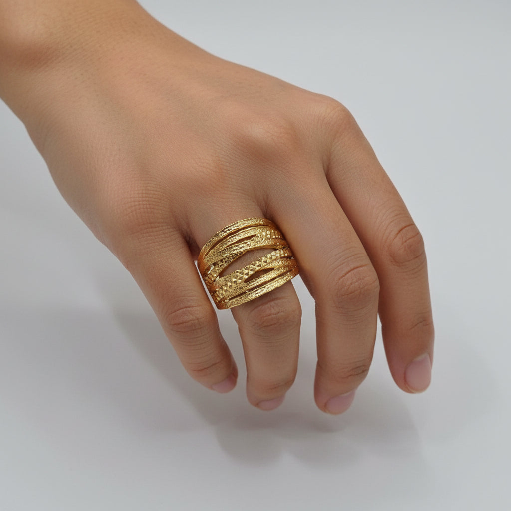 22K / 916 Gold Significant Ring with full Round Design - Best Gold Shop 22k gold 22k gold ring 916 gold Rings