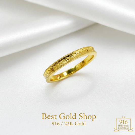22k / 916 Gold Solid Crush Pinky Ring new stockRingsBest Gold Shop