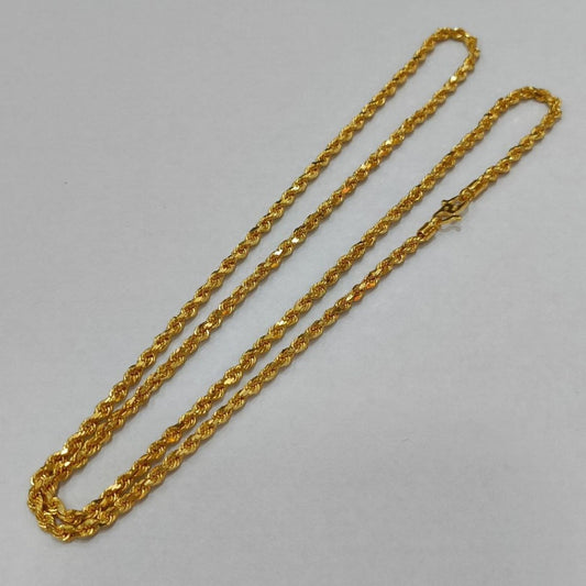 22k / 916 gold solid rope necklace - Best Gold Shop 22k gold 22k gold chain 22k gold necklace Necklaces