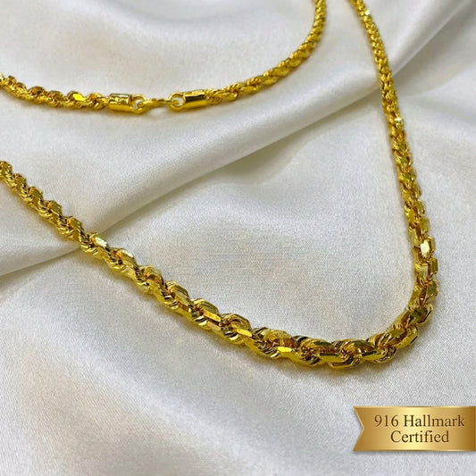 22k / 916 gold solid rope necklace by Best Gold ShopNecklacesBest Gold Shop
