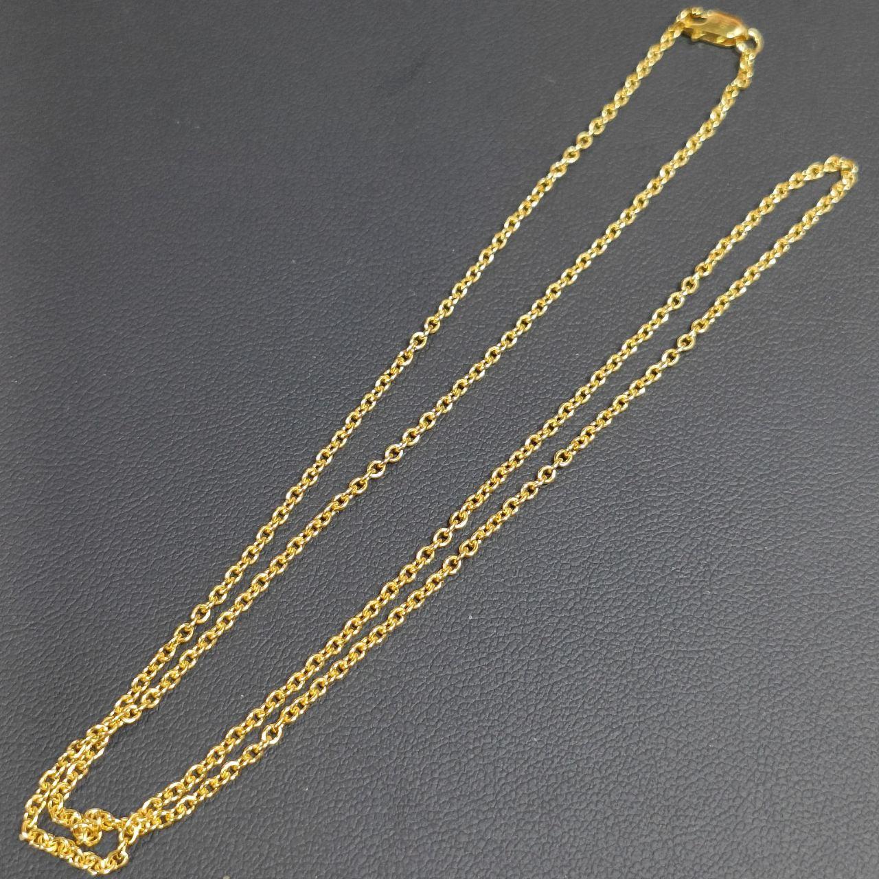 22k / 916 Gold Solid Wan zi Necklace Thin-Necklaces-Best Gold Shop