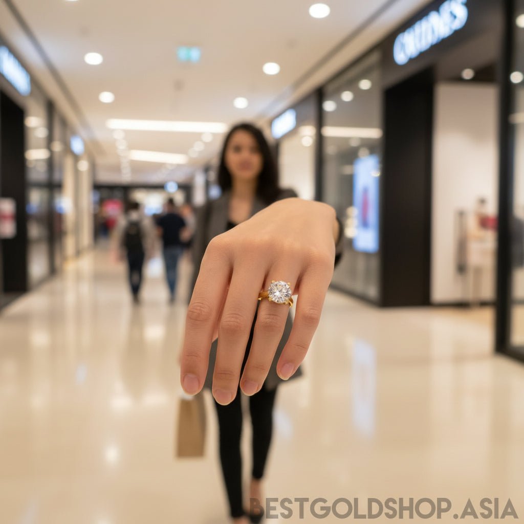 22k / 916 gold solitaire ring by Best Gold Shop - 22k gold 22k gold ring 916 gold Rings