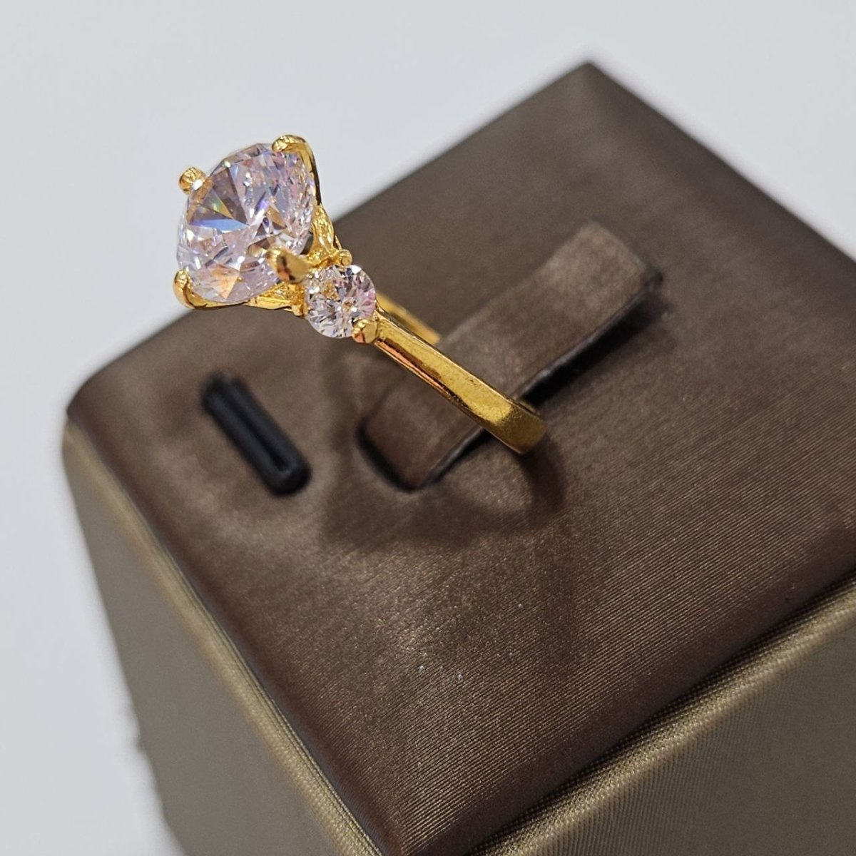 22k / 916 Gold Solitaire Rings Lab Grown Bold Design V2 - 22k gold 22k gold ring 916 gold Rings