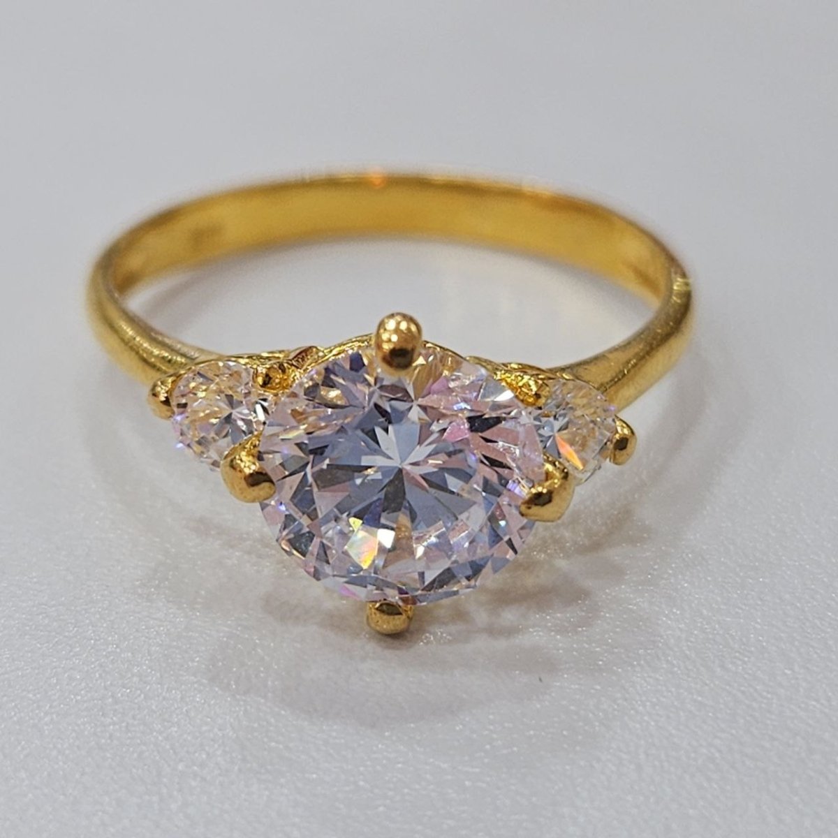 22k / 916 Gold Solitaire Rings Lab Grown Bold Design V2 - 22k gold 22k gold ring 916 gold Rings