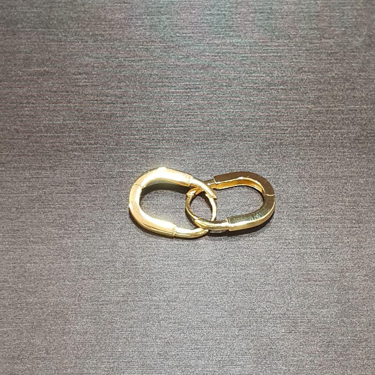 22K / 916 Gold T Design U Lock Earring-916 gold-Best Gold Shop