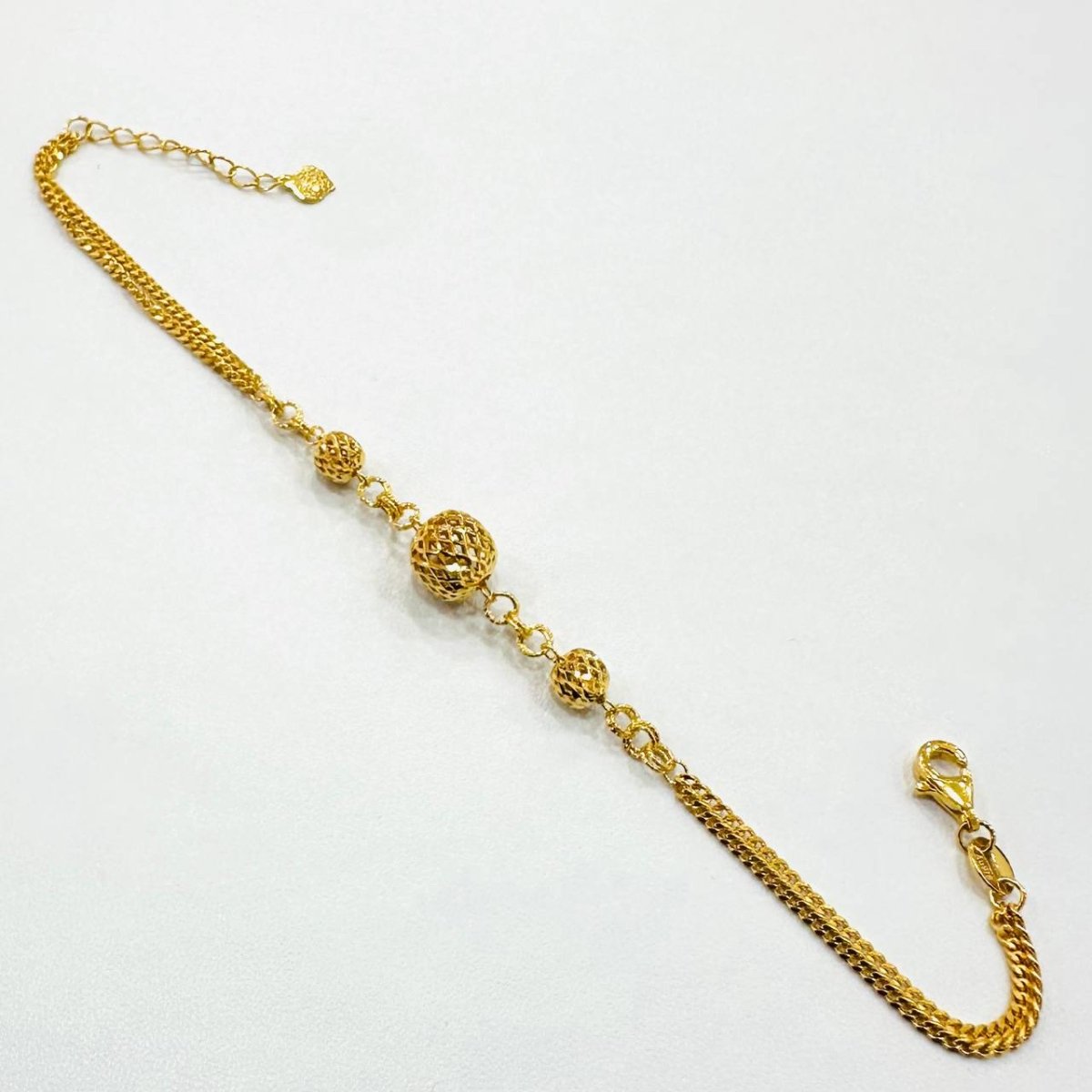 22k / 916 Gold Triple Ball Bracelet - Bold and Simple - 22k gold 22k gold bracelet 916 gold Bracelets