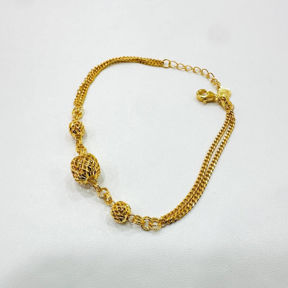 22k / 916 Gold Triple Ball Bracelet - Bold and Simple - 22k gold 22k gold bracelet 916 gold Bracelets