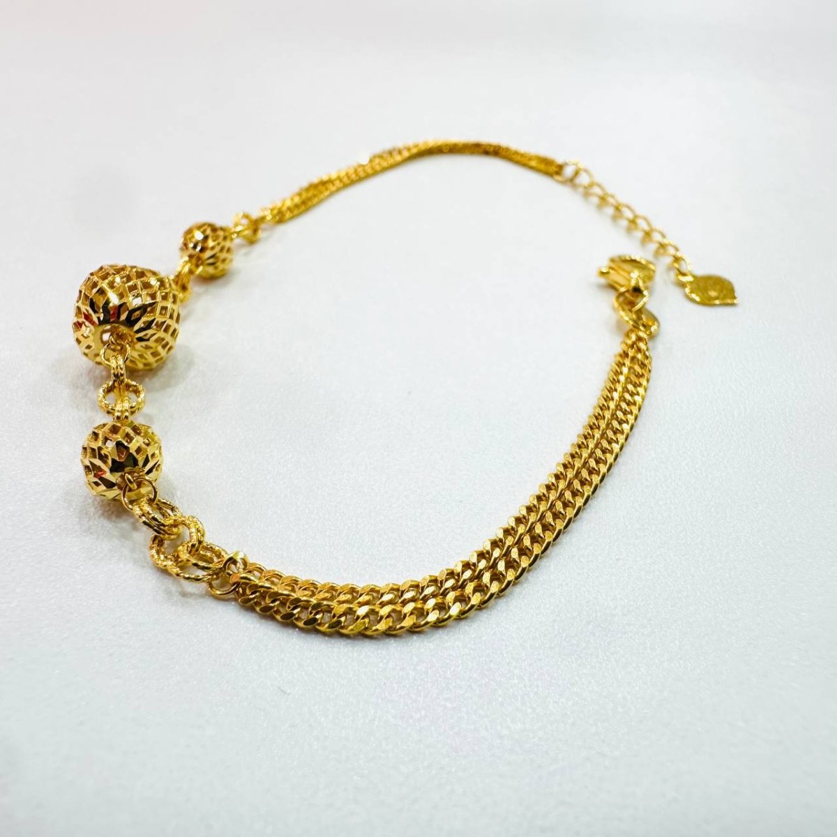 22k / 916 Gold Triple Ball Bracelet - Bold and Simple - 22k gold 22k gold bracelet 916 gold Bracelets
