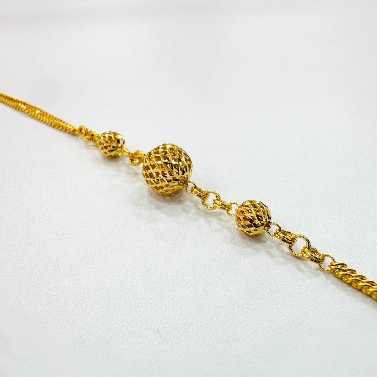 22k / 916 Gold Triple Ball Bracelet - Bold and Simple - 22k gold 22k gold bracelet 916 gold Bracelets