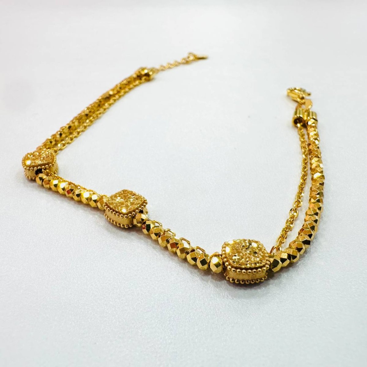 22K / 916 Gold Triple Cube Bracelet – Elegant with a Fine Finish - 22k gold 22k gold bracelet 916 gold Bracelets