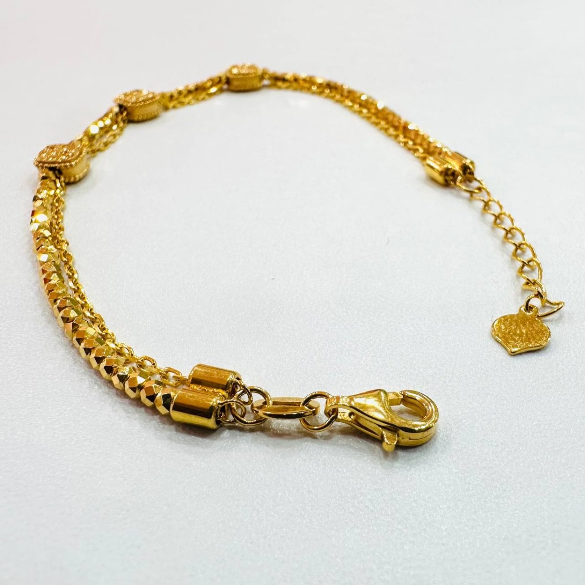 22K / 916 Gold Triple Cube Bracelet – Elegant with a Fine Finish - 22k gold 22k gold bracelet 916 gold Bracelets