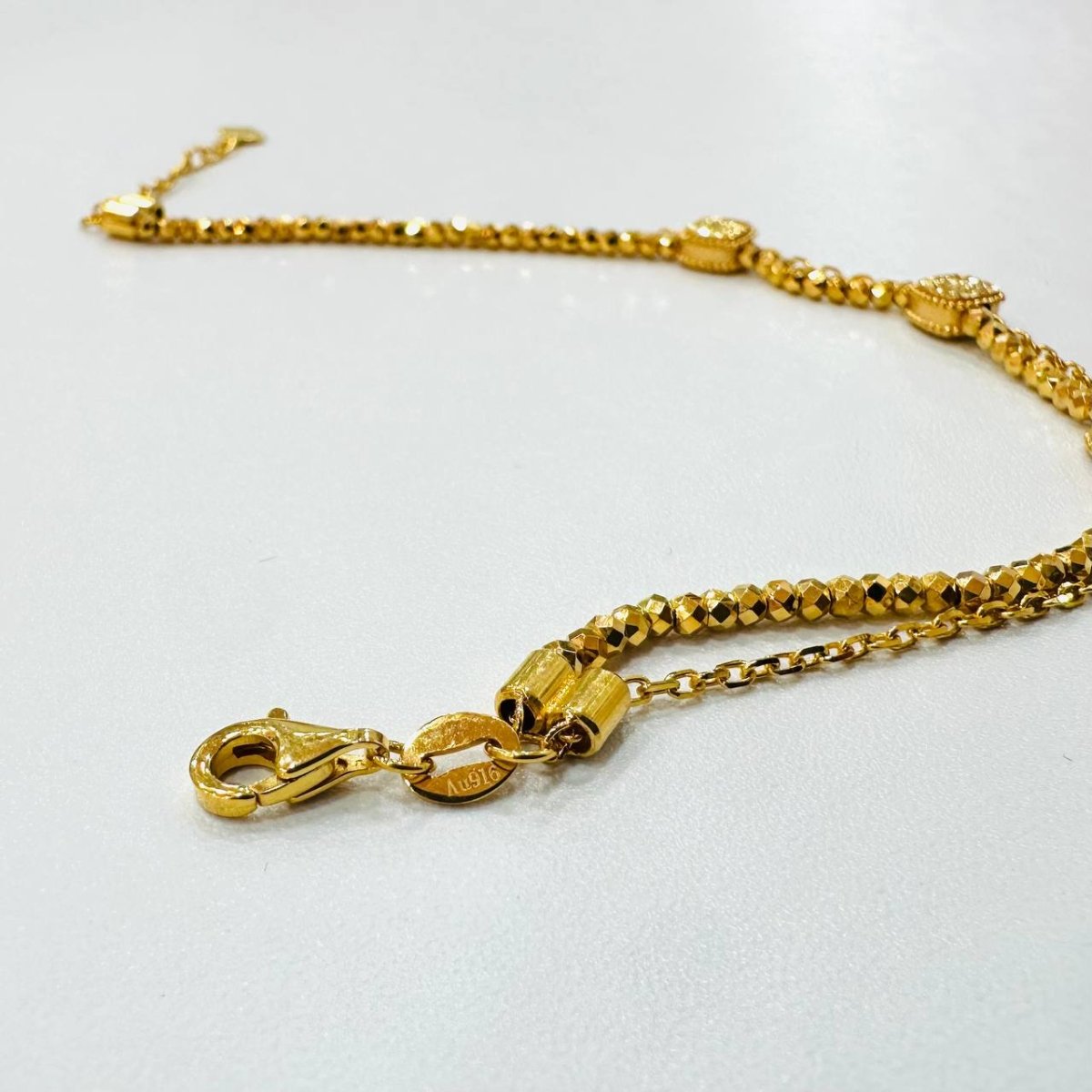 22K / 916 Gold Triple Cube Bracelet – Elegant with a Fine Finish - 22k gold 22k gold bracelet 916 gold Bracelets