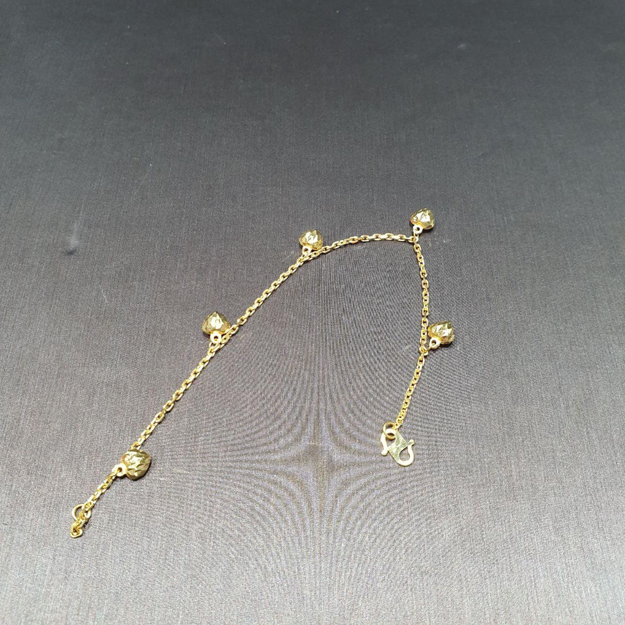 22k / 916 Gold Wan Zi Dangling Heart Bracelet-Bracelets-Best Gold Shop