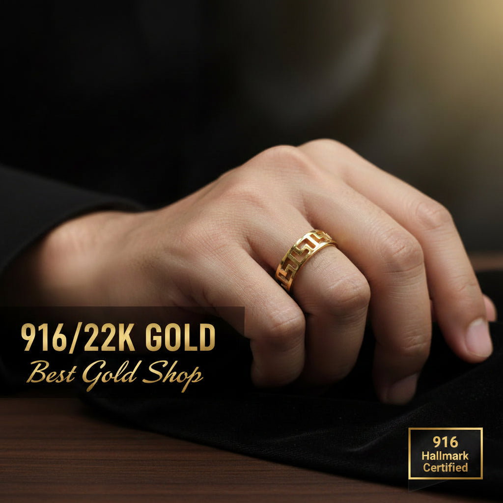 22K / 916 Gold Wan Zi Ring – High Polish FinishRingsBest Gold Shop