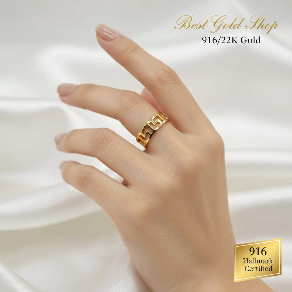 22K / 916 Gold Wan Zi Ring – High Polish FinishRingsBest Gold Shop