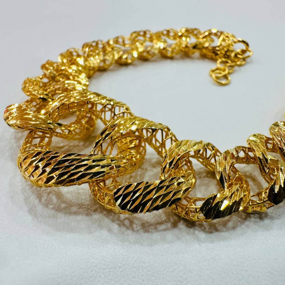 22K / 916 Gold Wide Coco Bracelet – Luxurious and Bold - 22k gold 22k gold bracelet 916 gold Bracelets
