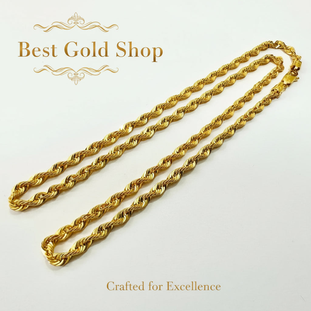 22K / 916 Hollow Rope Gold Necklace by Best Gold ShopNecklacesBest Gold Shop