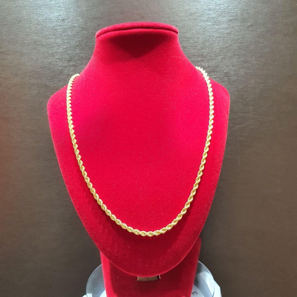 22K / 916 Hollow Rope Gold Necklace - Best Gold Shop 22k gold 22k gold necklace 916 gold Necklaces