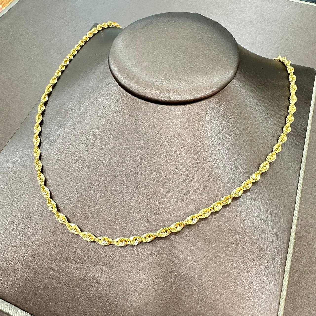 22K / 916 Hollow Rope Gold Necklace-Necklaces-Best Gold Shop