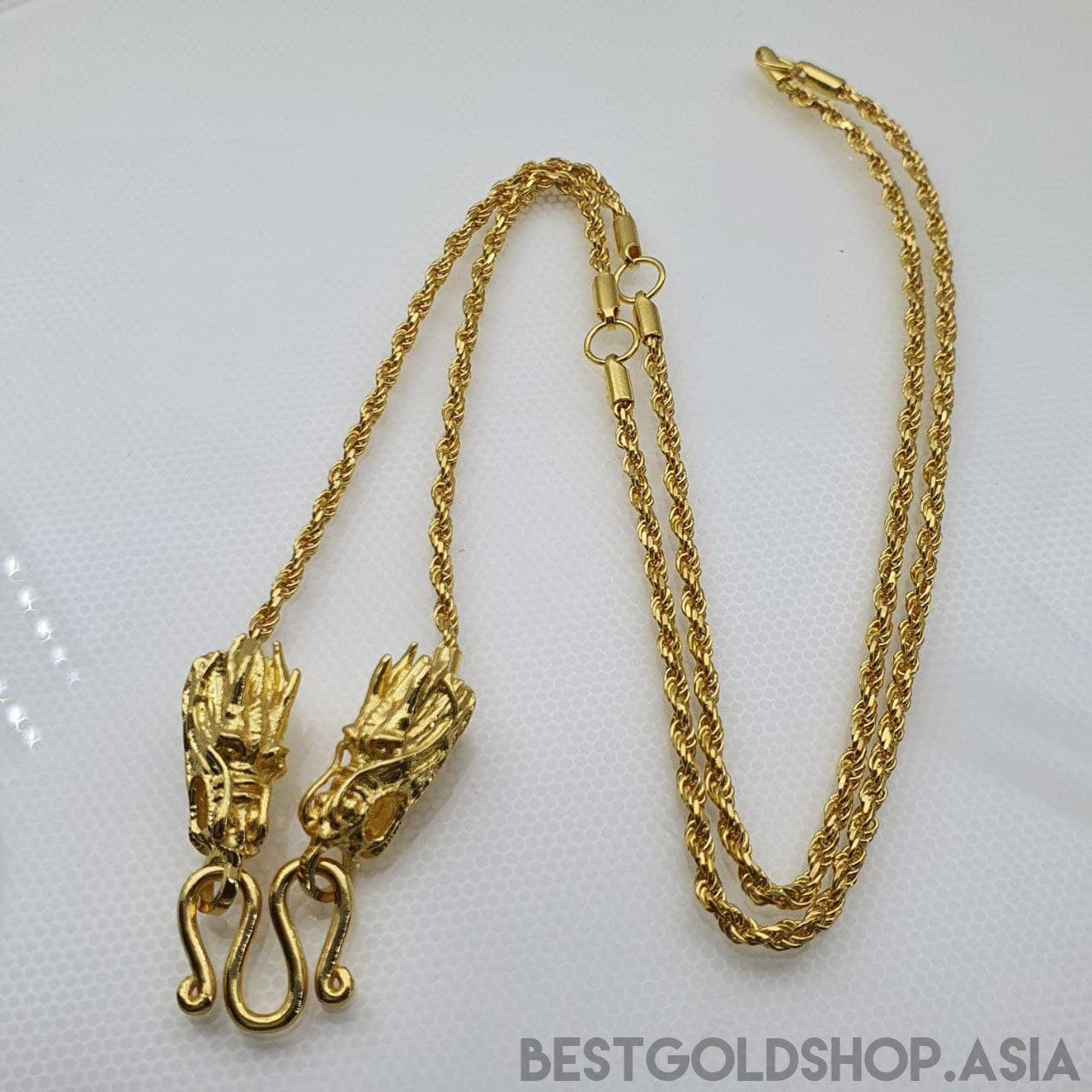 22k / 96 Gold Dragon Head W Hook-Necklaces-Best Gold Shop