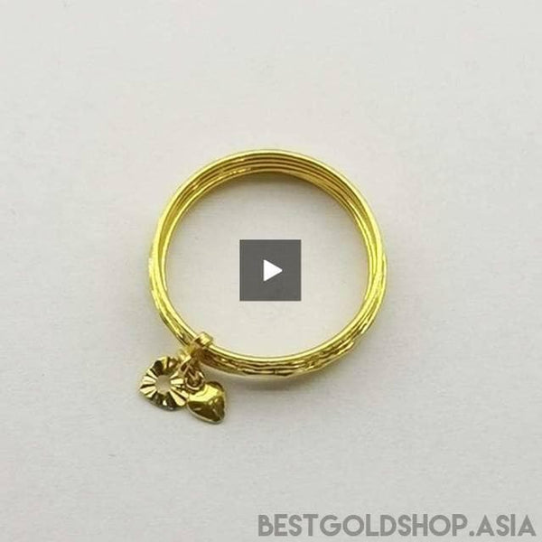 22K Gold 7 in 1 Ring with dangling heart - Best Gold Shop 22k gold 22k gold ring 916 gold 916 gold