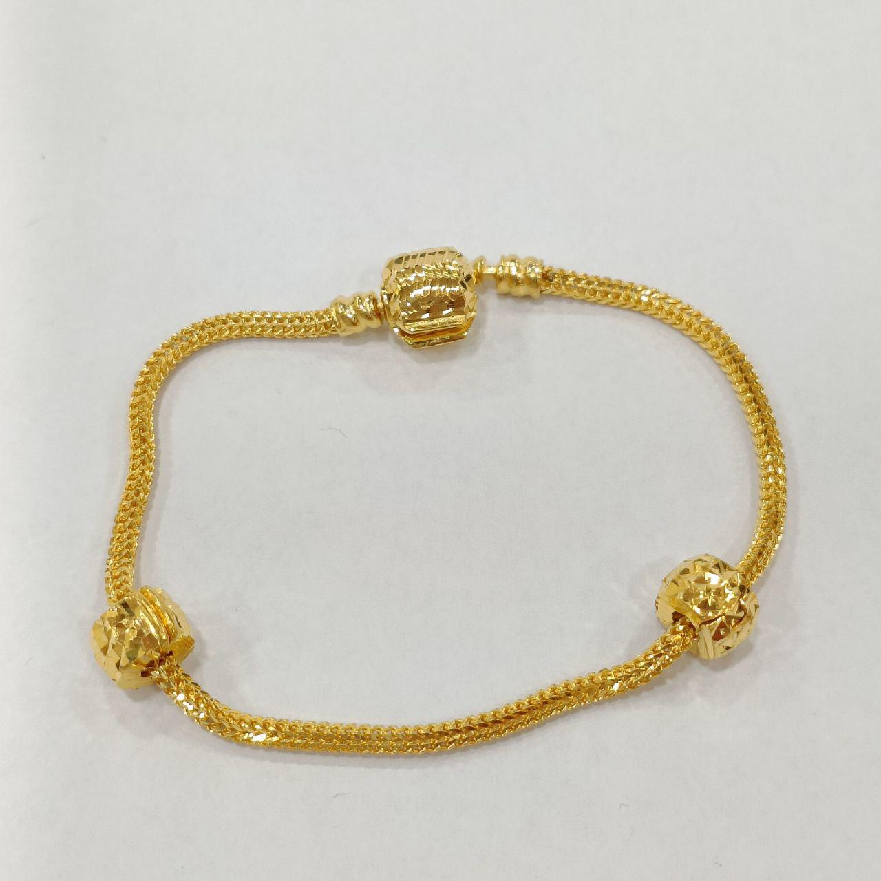 22k/916 Gold Charm Bracelet with oval lock-916 gold-Best Gold Shop