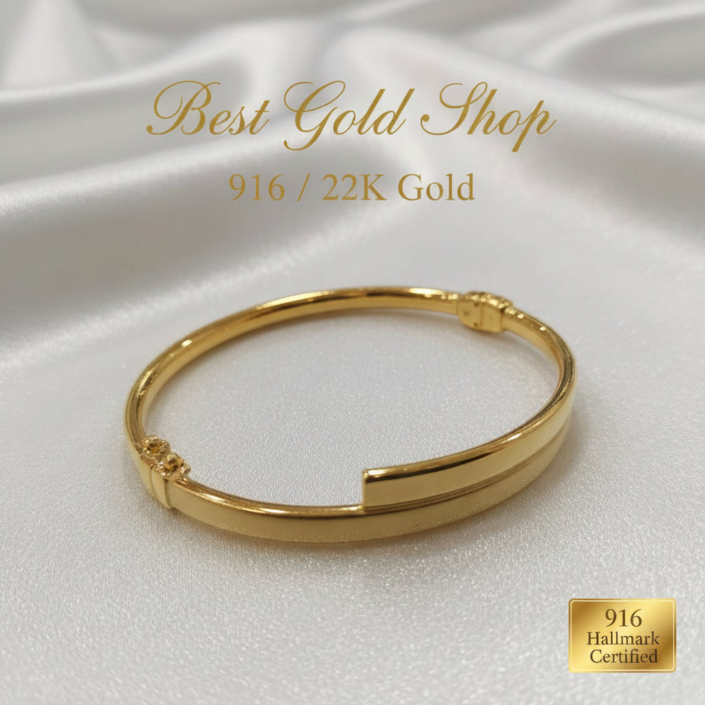 22K/916 Gold Matt Dual Row Bangle - Simple DesignBraceletsBest Gold Shop