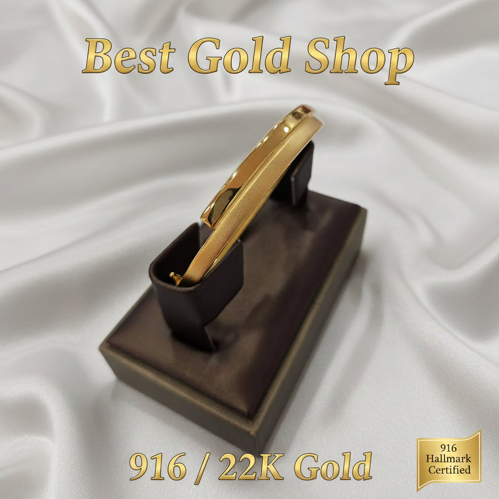 22K/916 Gold Matt Dual Row Bangle - Simple DesignBraceletsBest Gold Shop