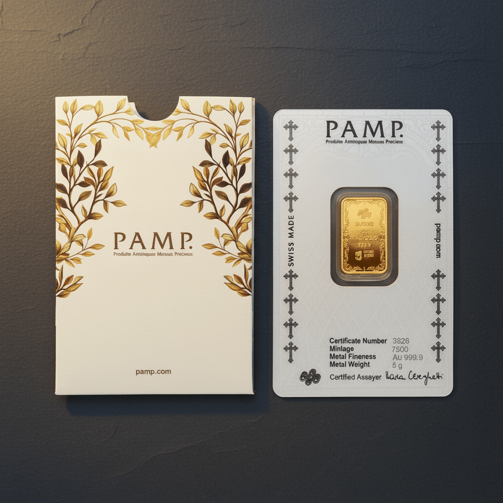 24k / 999 5 Grams Cross P.A.M.P Gold Bar - 24k gold 24k gold bar 999 gold bullion