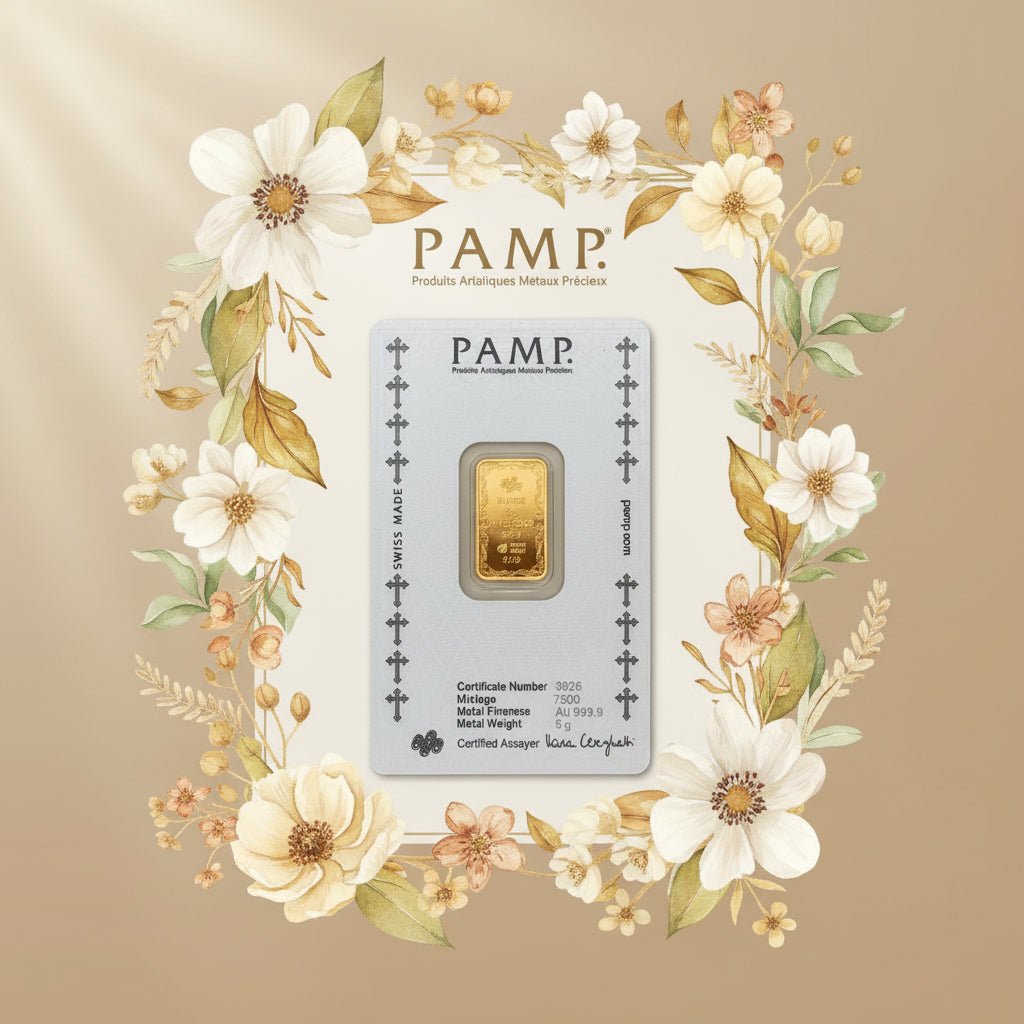 24k / 999 5 Grams Cross P.A.M.P Gold Bar - 24k gold 24k gold bar 999 gold bullion