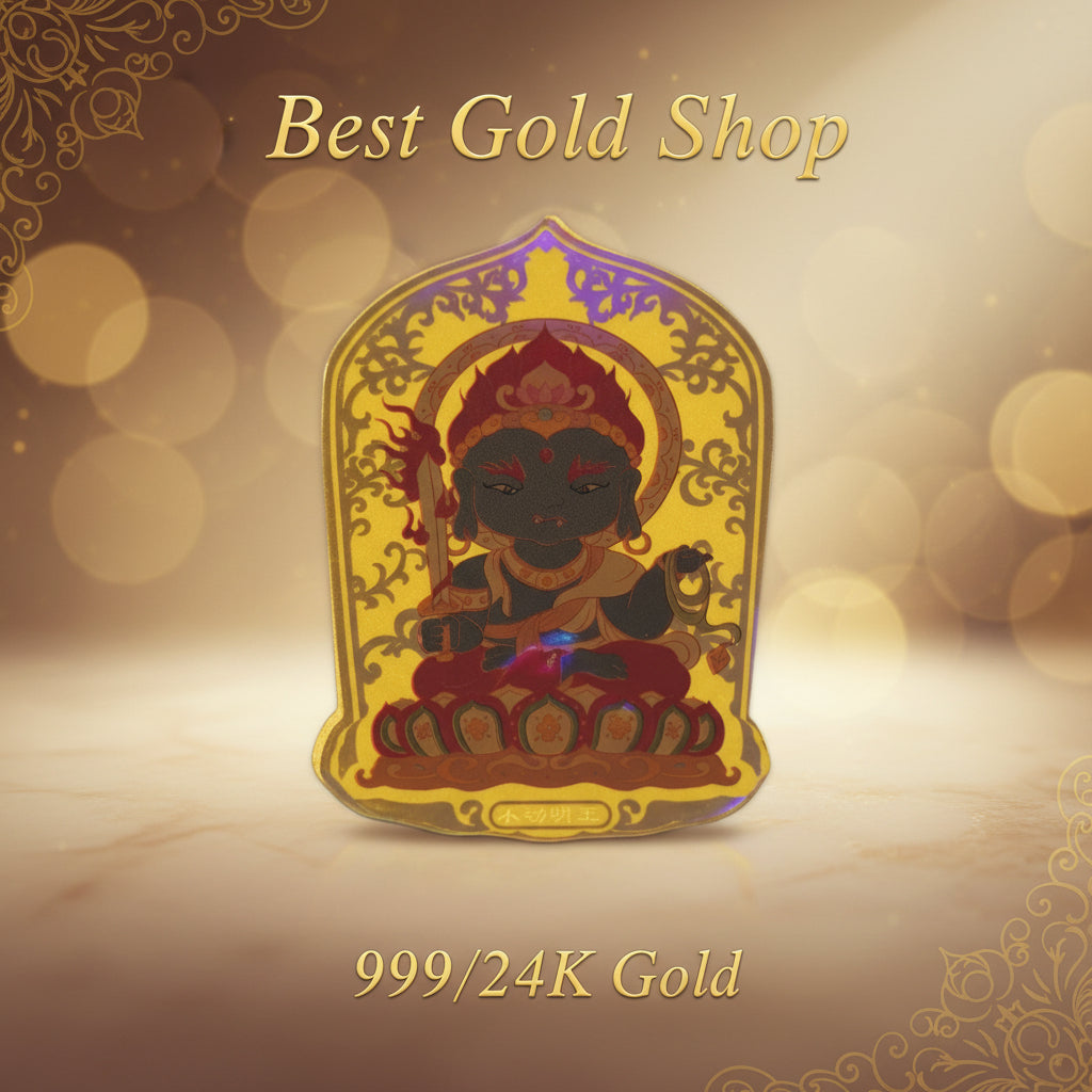 24k / 999 Gold Foil Bud d h a Sticker by Best Gold ShopCharms & PendantsBest Gold Shop