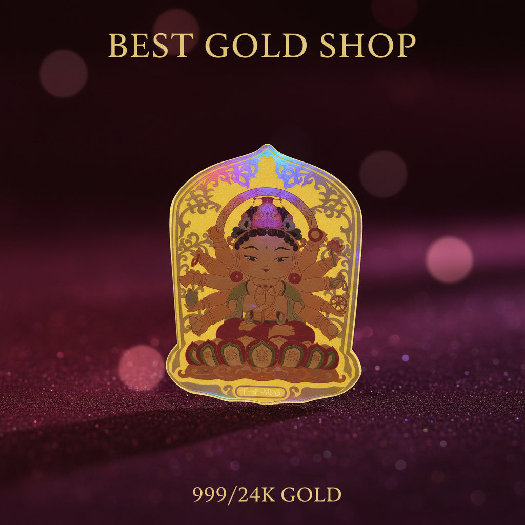 24k / 999 Gold Foil Bud d h a Sticker by Best Gold ShopCharms & PendantsBest Gold Shop