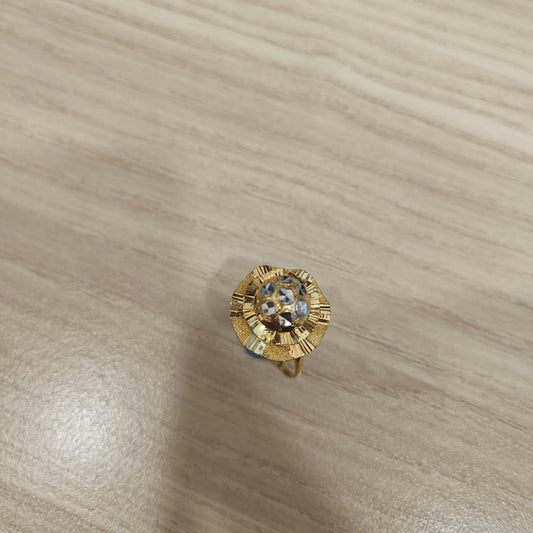 916 Gold Two-Tone Lotus Ring | Elegant 22K Gold Design