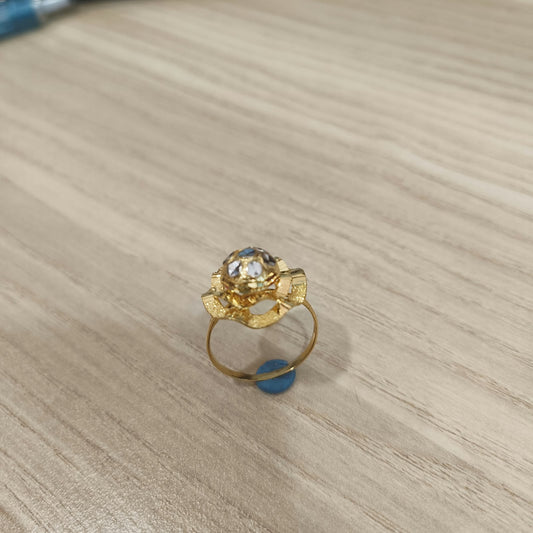 916 Gold Two-Tone Lotus Ring | Elegant 22K Gold Design