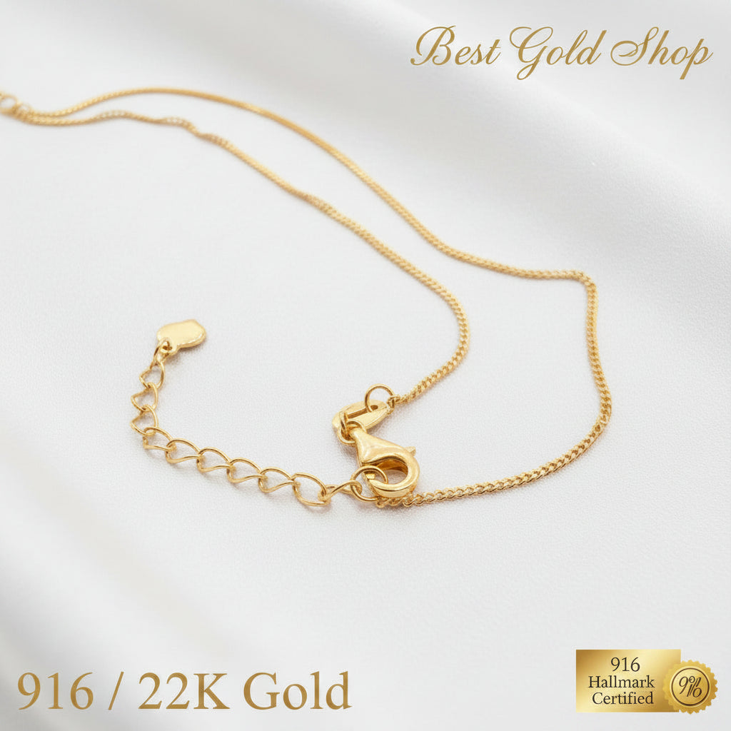 916 / 22K Gold Flat Curb Necklace – Evergreen DesignNecklacesBest Gold Shop