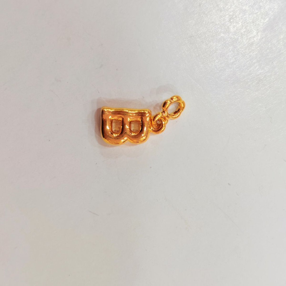 916 Gold Alphabet Pendant & Charm | Lightweight 22K Design - View 13