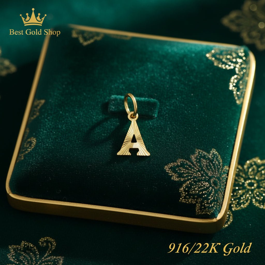 916 Gold (22K) Alphabet Pendant New Design Charm/Pendant for WomenCharms & PendantsBest Gold Shop