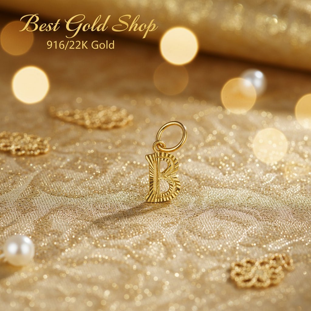 916 Gold (22K) Alphabet Pendant New Design Charm/Pendant for WomenCharms & PendantsBest Gold Shop