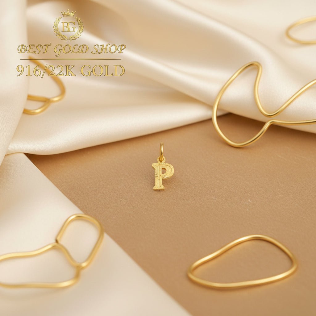 916 Gold (22K) Alphabet Pendant New Design Charm/Pendant for WomenCharms & PendantsBest Gold Shop