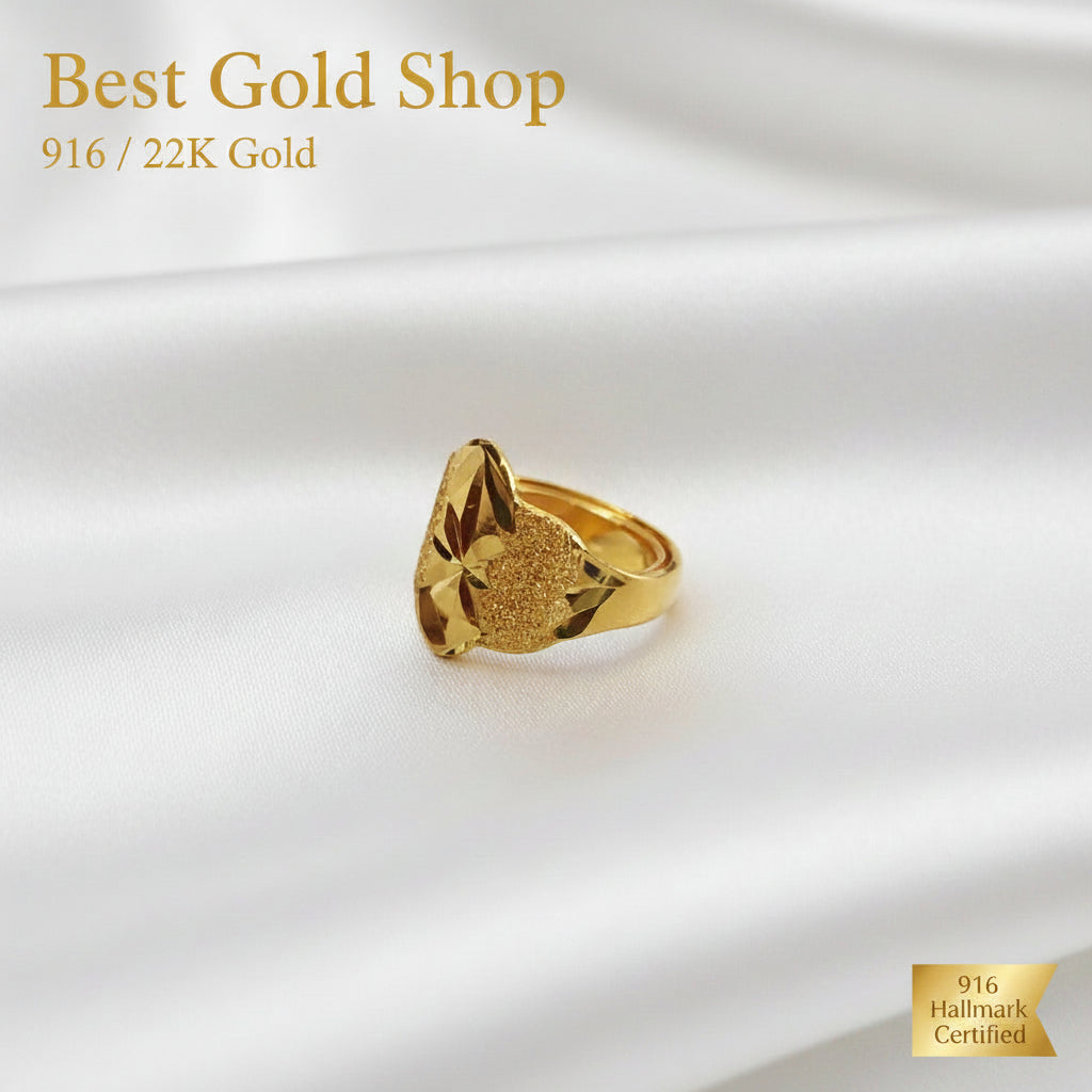 916 Gold Baby Ring Diamond cutting design new stockRingsBest Gold Shop