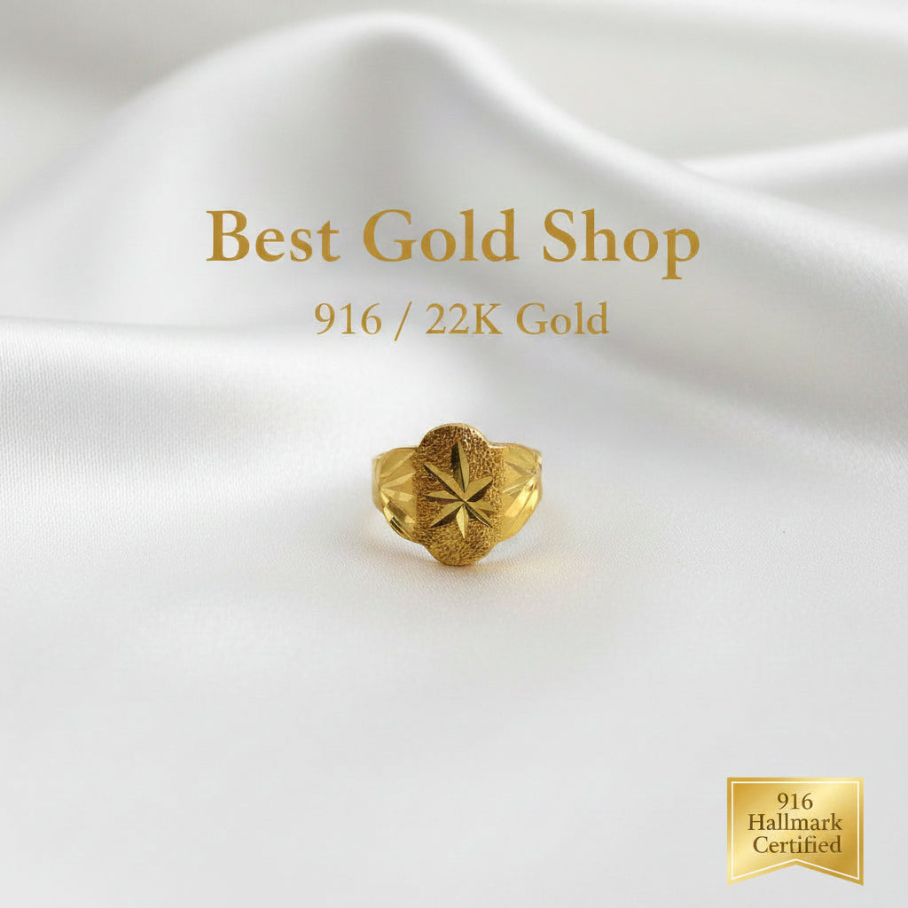 916 Gold Baby Ring Diamond cutting design new stockRingsBest Gold Shop