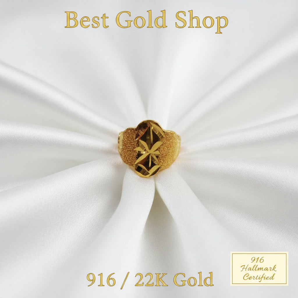 916 Gold Baby Ring Diamond cutting design new stockRingsBest Gold Shop