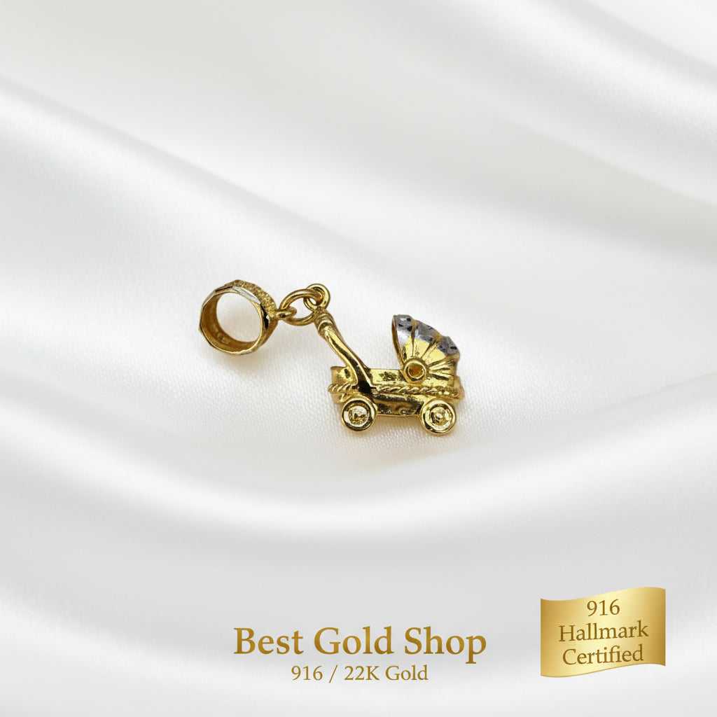 916 Gold Baby Stroller Charm | Symbol of Love New BeginningsCharms & PendantsBest Gold Shop