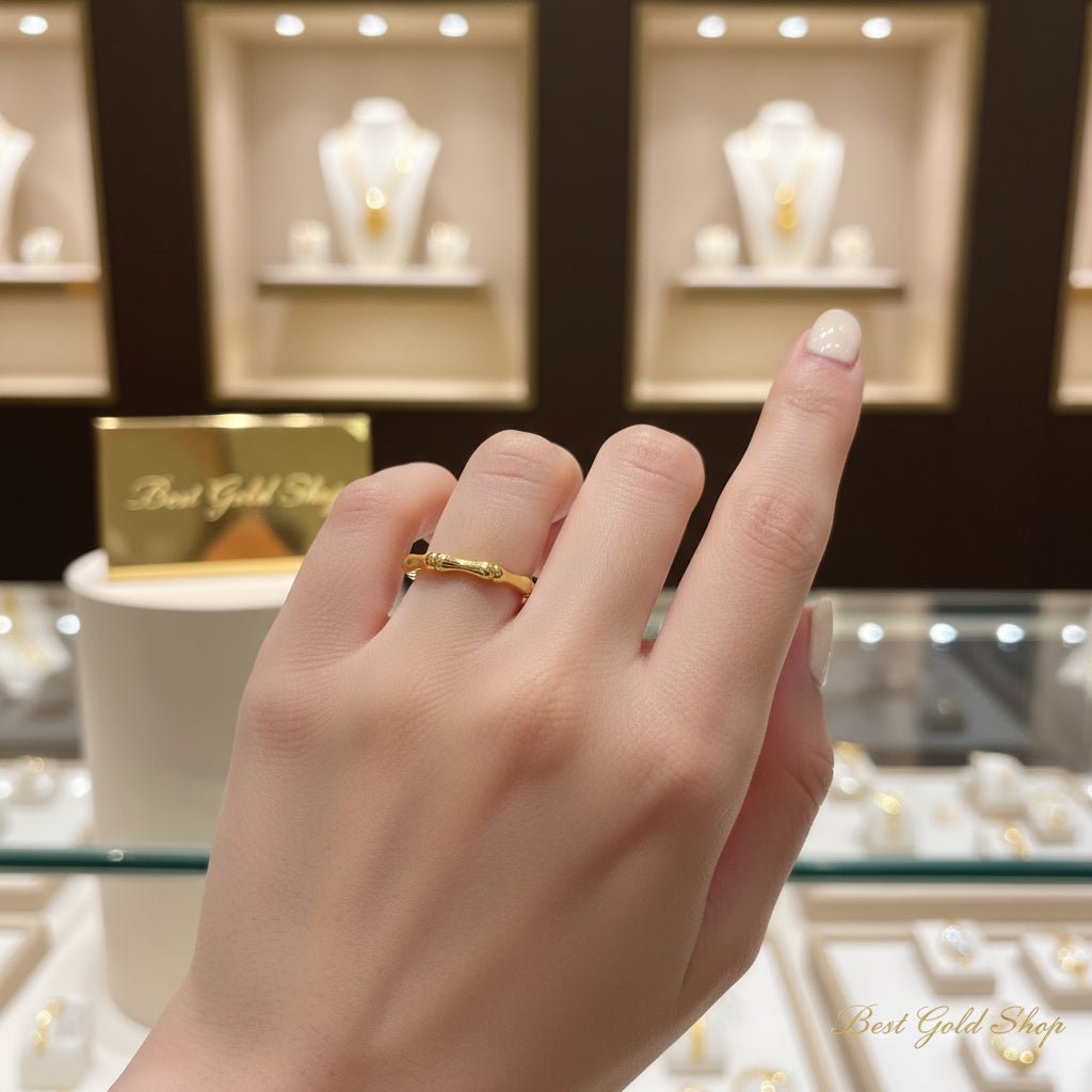916 Gold (22K) Bamboo Feather light Design Ring for WomenRingsBest Gold Shop