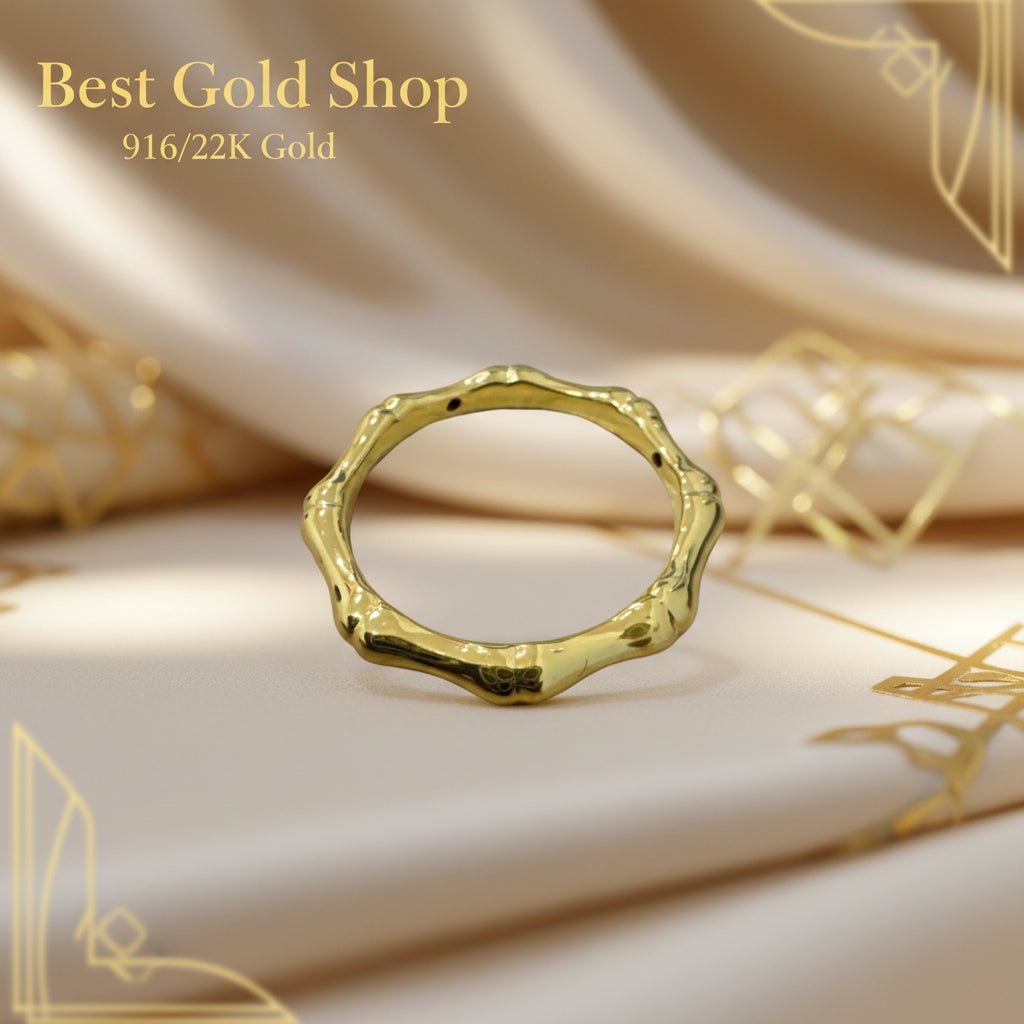 916 Gold (22K) Bamboo Feather light Design Ring for WomenRingsBest Gold Shop