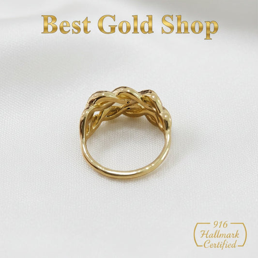 916 Gold Braided V2 - Full GoldRingsBest Gold Shop