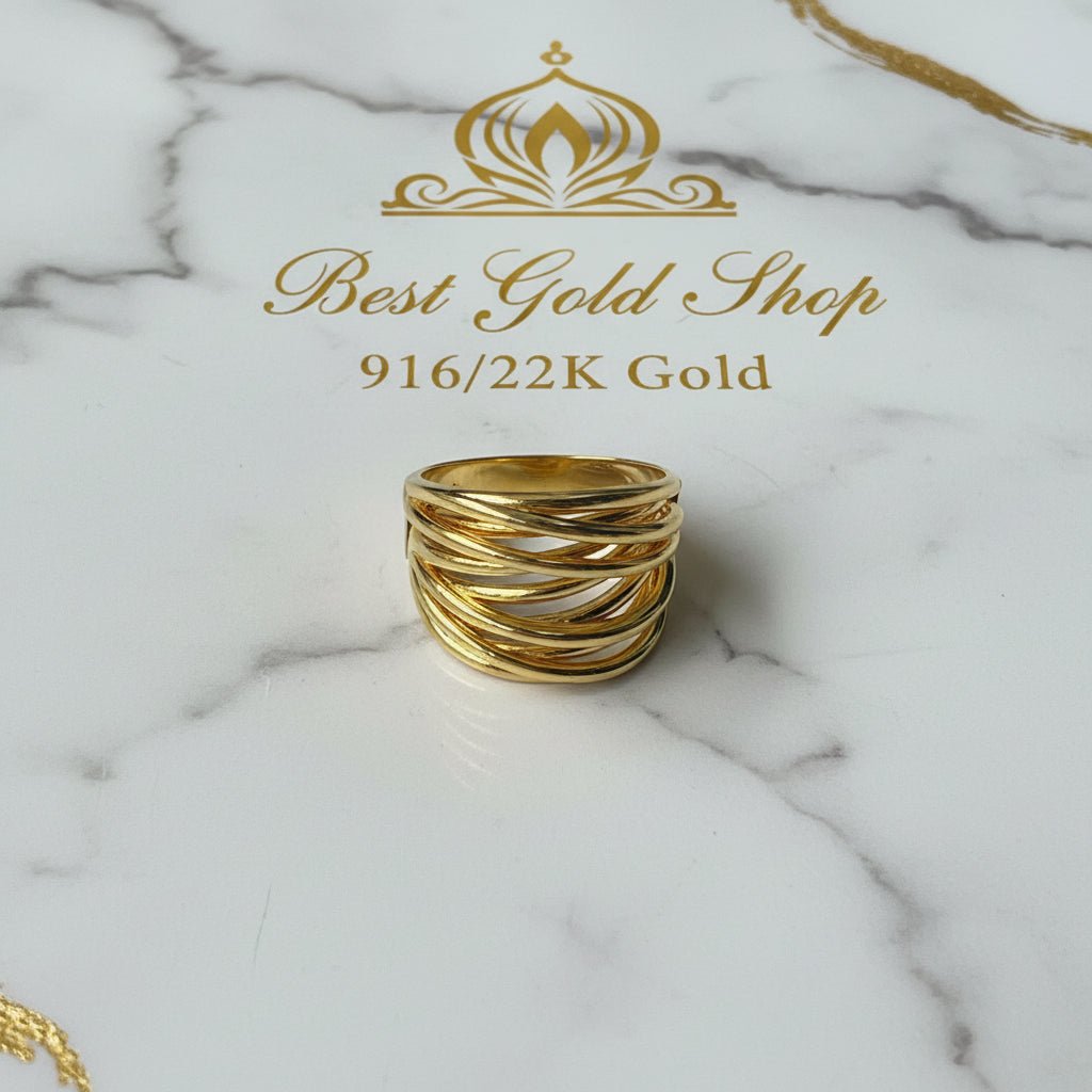 916 Gold (22K) Crisscross V4 Light Weight New design Ring for WomenRingsBest Gold Shop