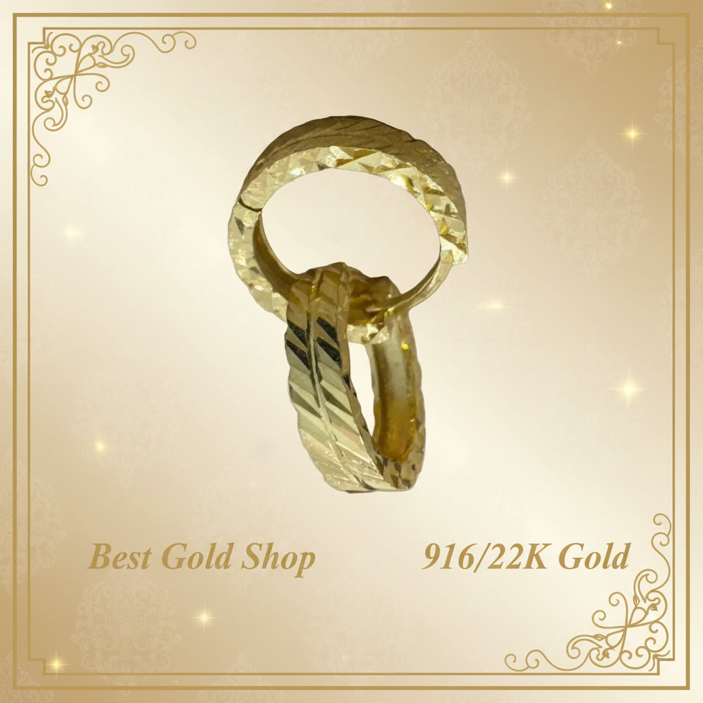 916 Gold (22K) Cutting Loop Small Size Precision Edition Earring for WomenEarringsBest Gold Shop