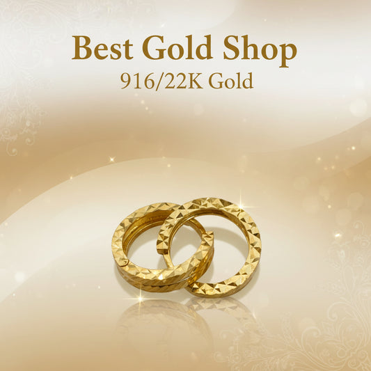 916 Gold (22K) Cutting Loop Small Size Precision Edition Earring for WomenEarringsBest Gold Shop